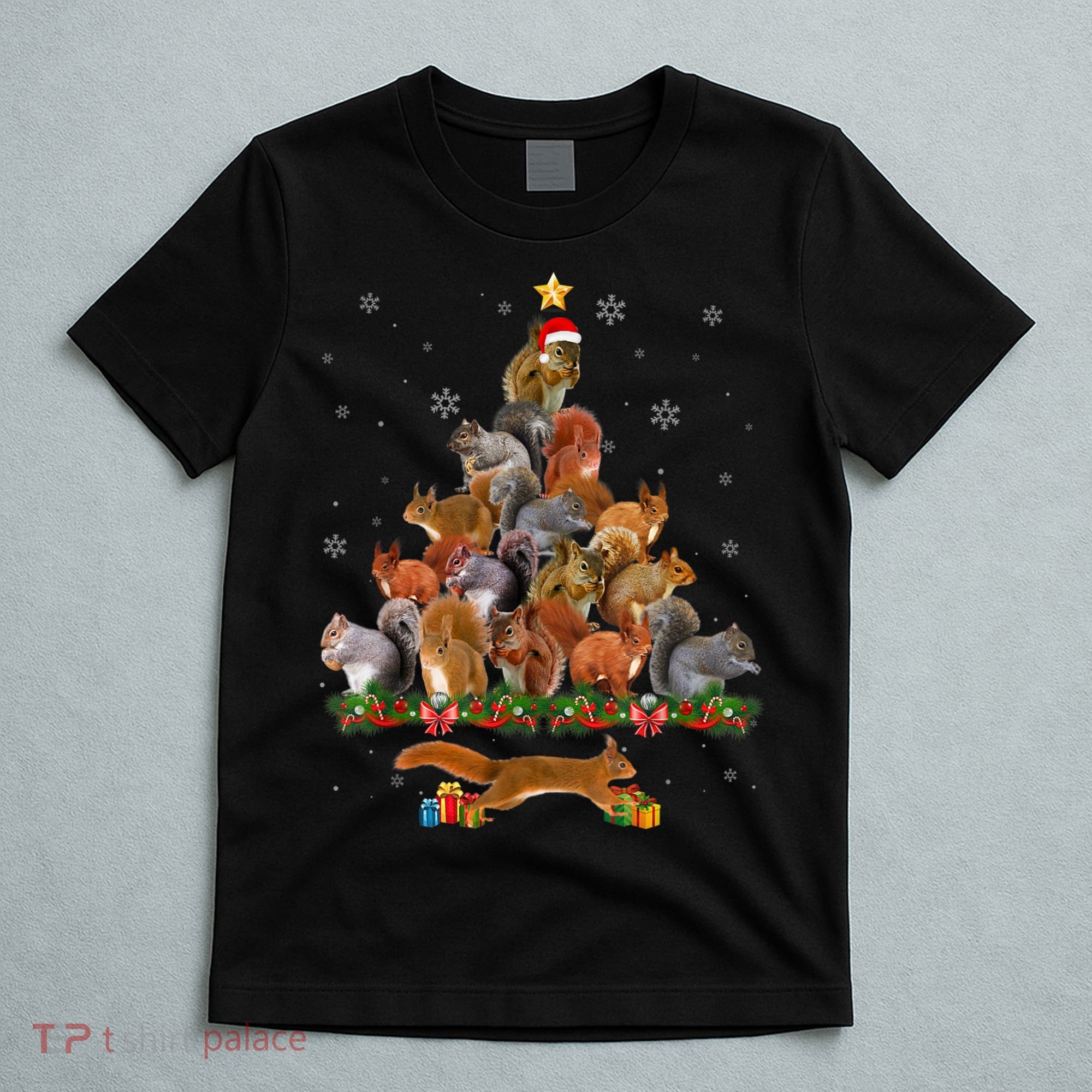Cute Squirrel Christmas Tree Gift Decor Xmas Tree TShirt T-Shirt