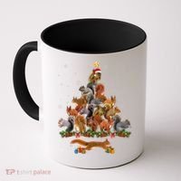 Cute Squirrel Christmas Tree Gift Decor Xmas Tree TShirt Coffee Mug thumb 0