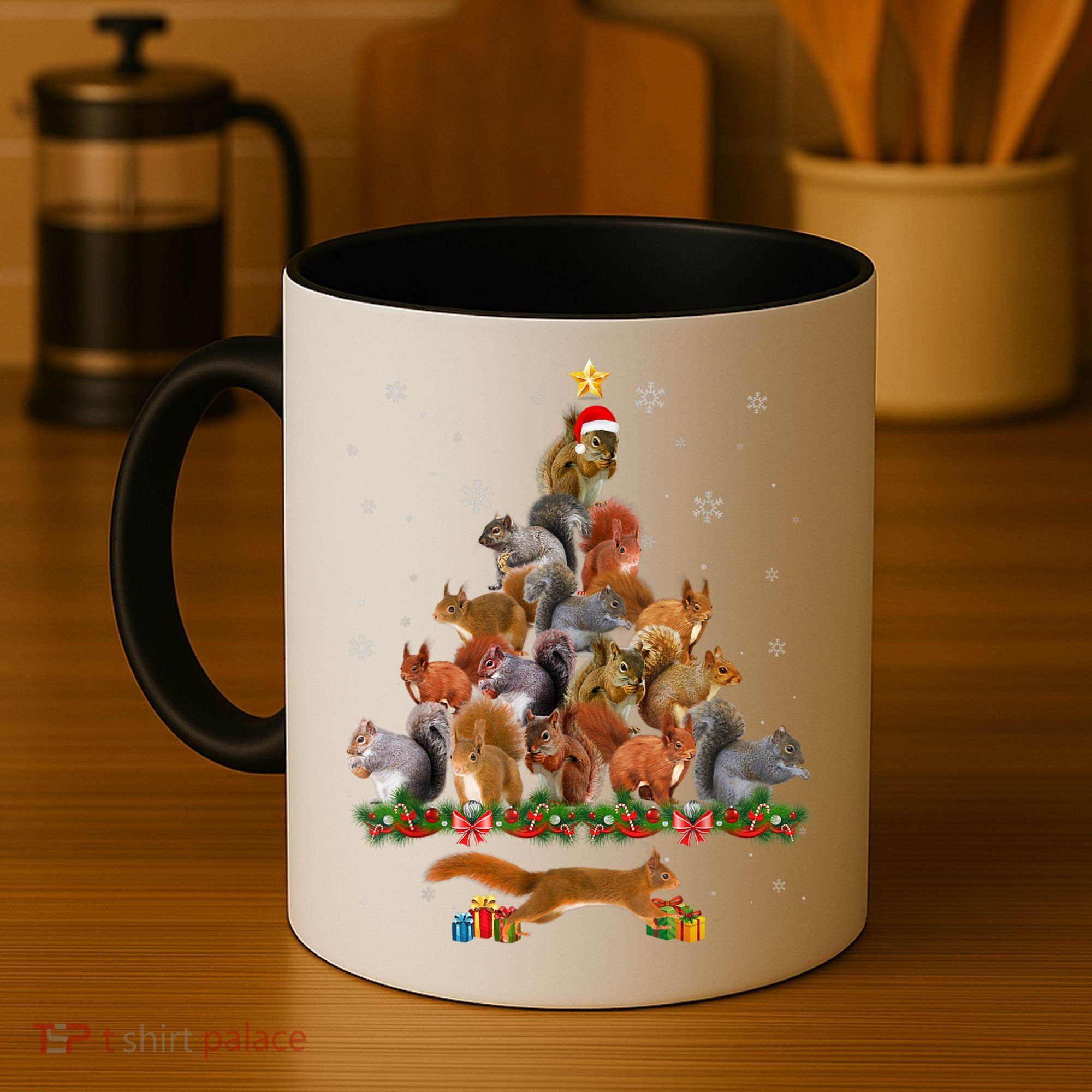 Cute Squirrel Christmas Tree Gift Decor Xmas Tree TShirt Coffee Mug