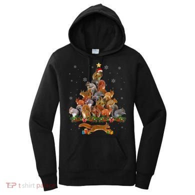 Cute Squirrel Christmas Tree Gift Decor Xmas Tree TShirt Women's Hoodie