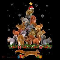 Cute Squirrel Christmas Tree Gift Decor Xmas Tree TShirt Women's Tank Top thumb 5