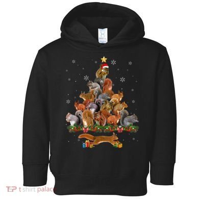Cute Squirrel Christmas Tree Gift Decor Xmas Tree TShirt Toddler Hoodie