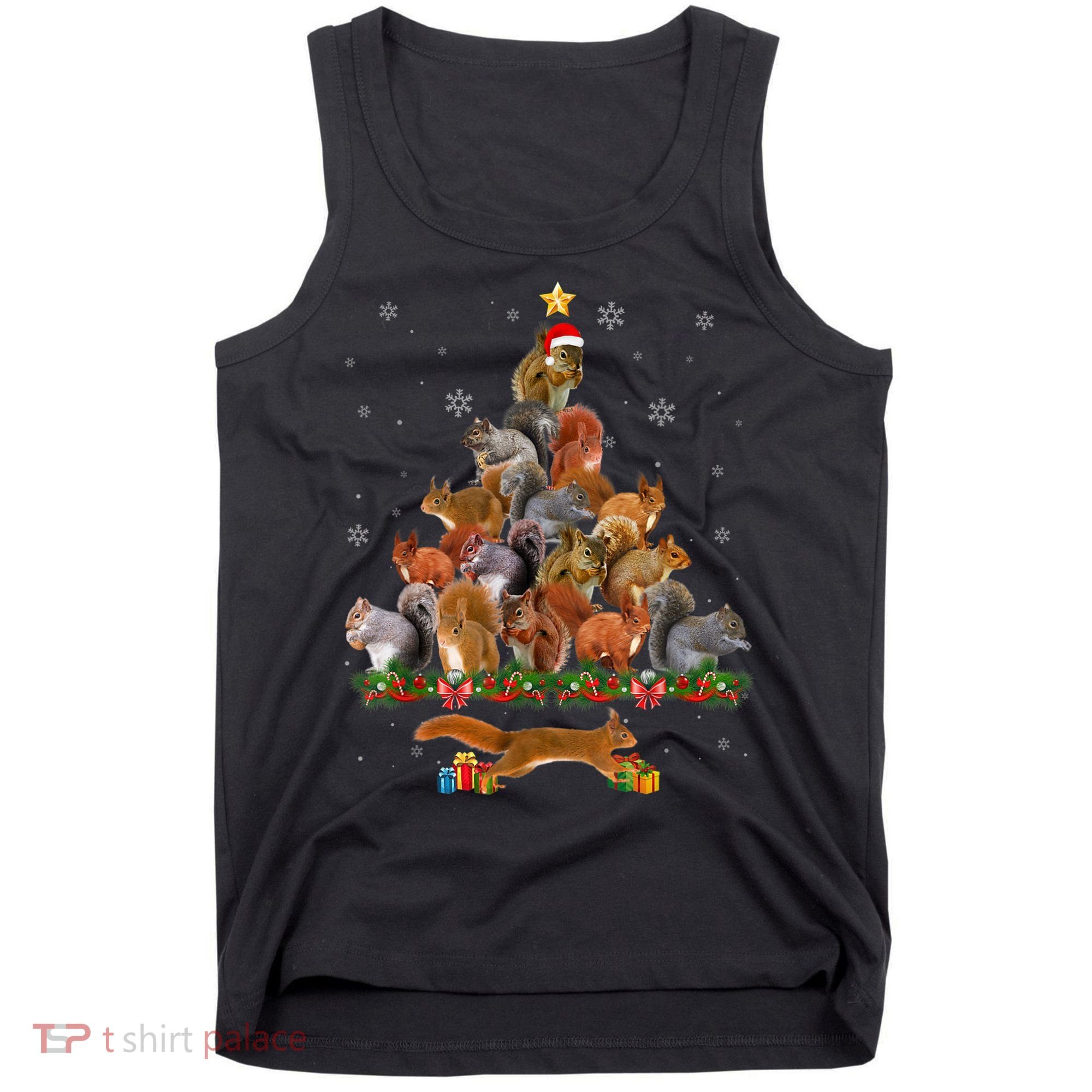 Cute Squirrel Christmas Tree Gift Decor Xmas Tree TShirt Tank Top