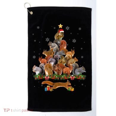 Cute Squirrel Christmas Tree Gift Decor Xmas Tree TShirt Golf Towel
