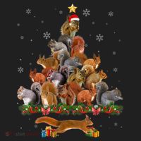 Cute Squirrel Christmas Tree Gift Decor Xmas Tree TShirt Golf Towel thumb 3