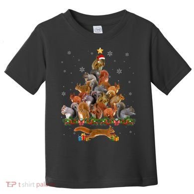 Cute Squirrel Christmas Tree Gift Decor Xmas Tree TShirt Toddler T-Shirt