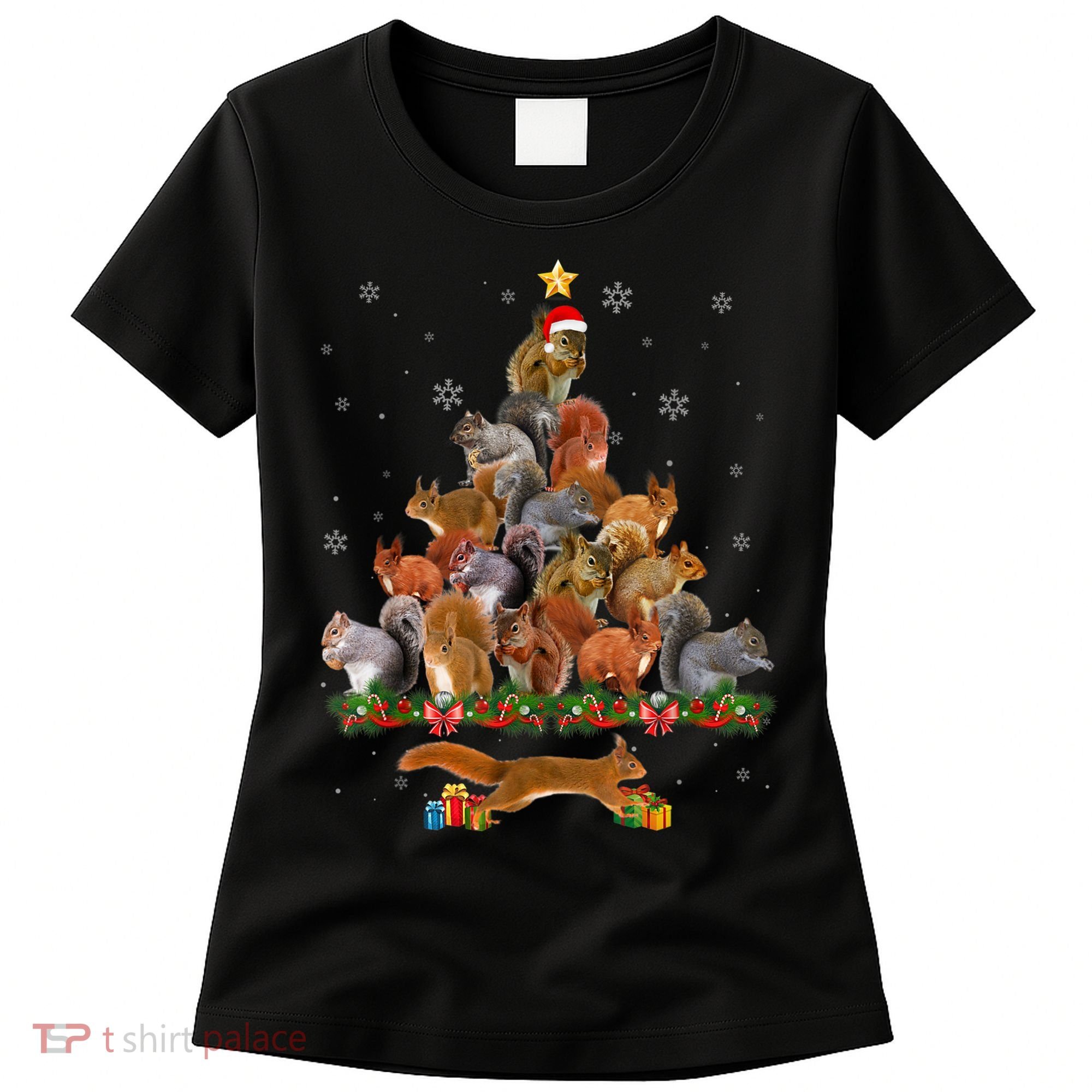 Cute Squirrel Christmas Tree Gift Decor Xmas Tree TShirt Women's T-Shirt