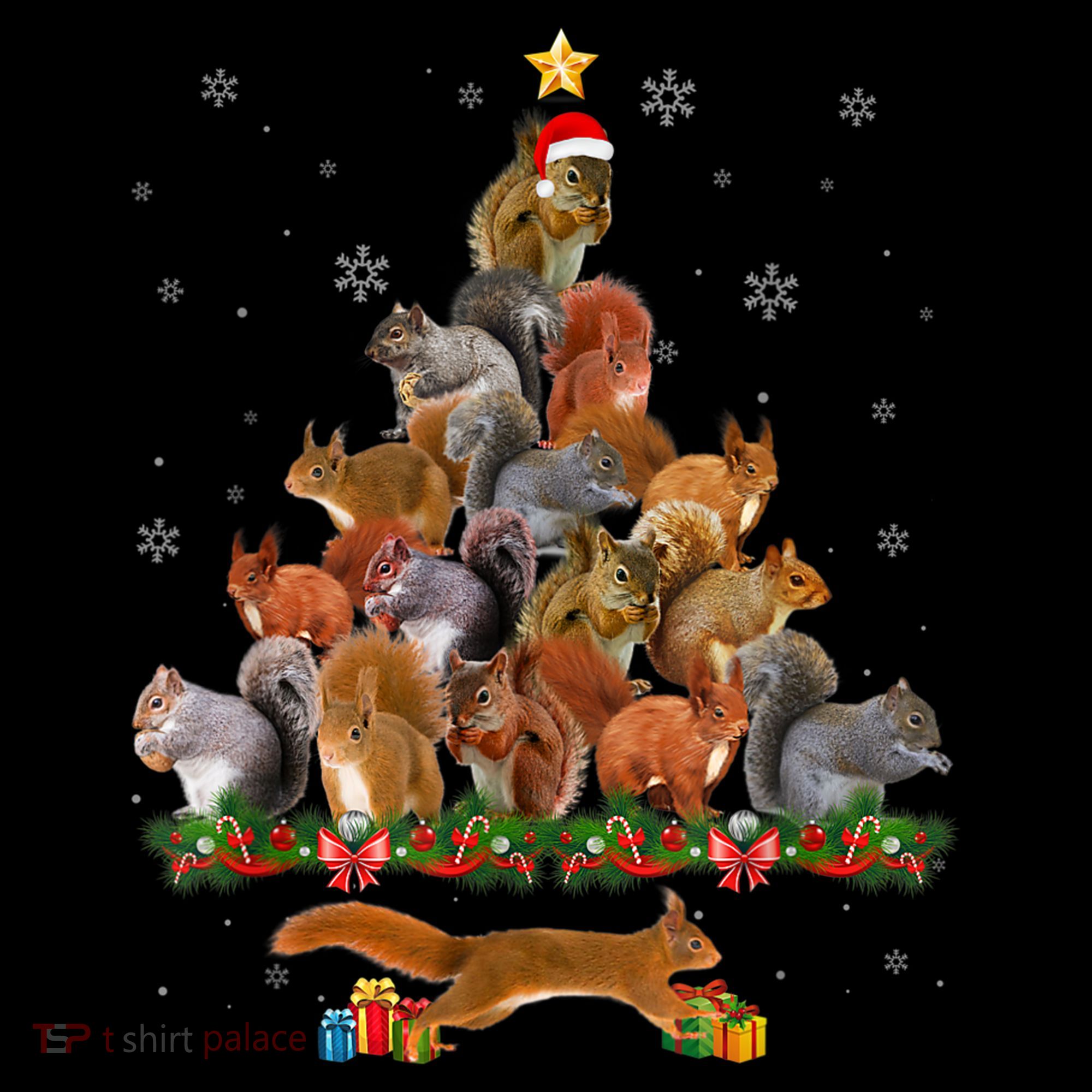Cute Squirrel Christmas Tree Gift Decor Xmas Tree TShirt Women's T-Shirt