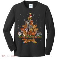 Cute Squirrel Christmas Tree Gift Decor Xmas Tree TShirt Kids Long Sleeve Shirt thumb 0