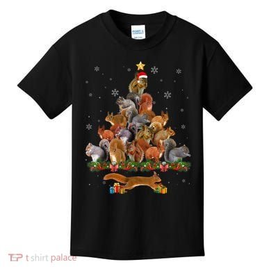Cute Squirrel Christmas Tree Gift Decor Xmas Tree TShirt Kids T-Shirt