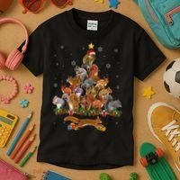 Cute Squirrel Christmas Tree Gift Decor Xmas Tree TShirt Kids T-Shirt thumb 3