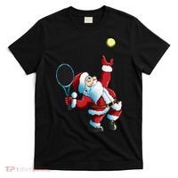 Christmas Santa Claus Tennis Game Tennis Racket T-Shirt thumb 0