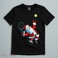 Christmas Santa Claus Tennis Game Tennis Racket T-Shirt thumb 5