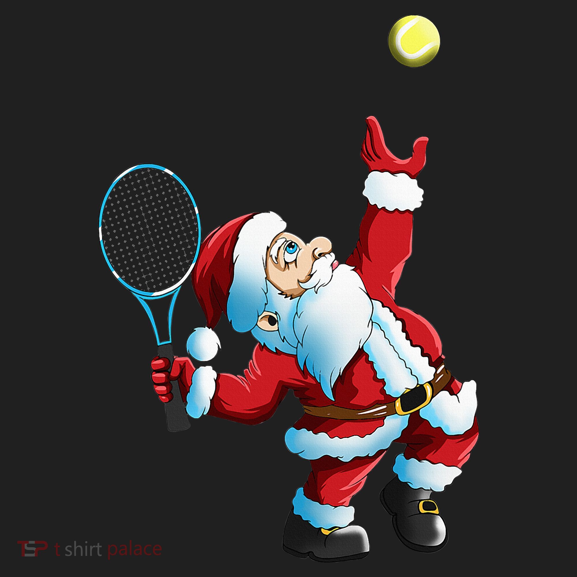 Christmas Santa Claus Tennis Game Tennis Racket Hat