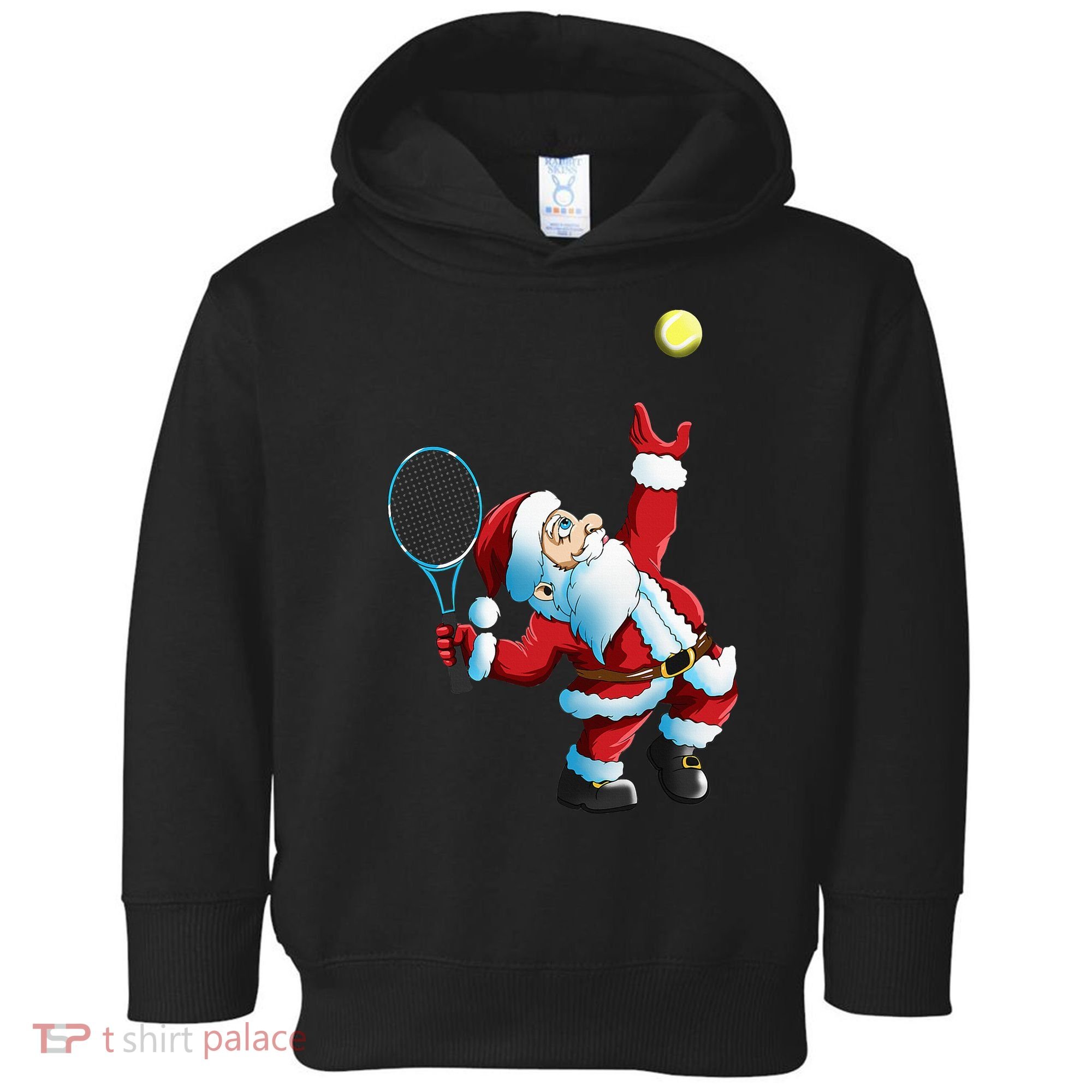 Christmas Santa Claus Tennis Game Tennis Racket Toddler Hoodie