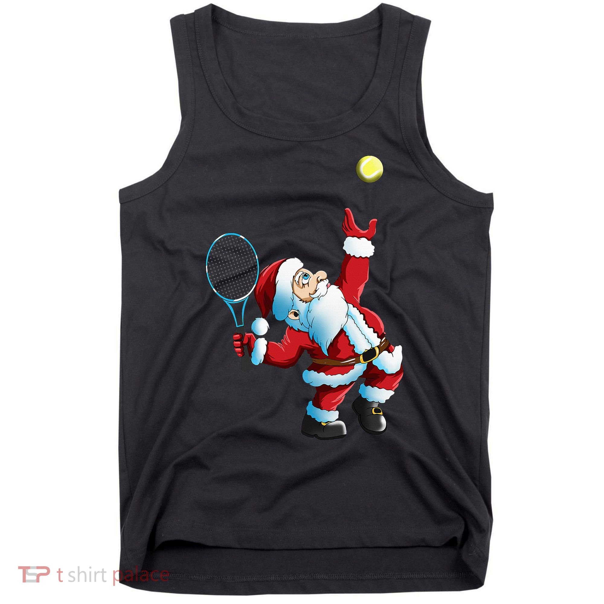 Christmas Santa Claus Tennis Game Tennis Racket Tank Top
