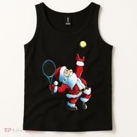 Christmas Santa Claus Tennis Game Tennis Racket Tank Top thumb 2