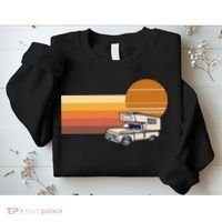 Cabover Slidein Camper RV Truck Retro Truck Camper Sweatshirt thumb 2