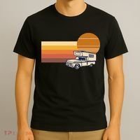 Cabover Slidein Camper RV Truck Retro Truck Camper T-Shirt thumb 3