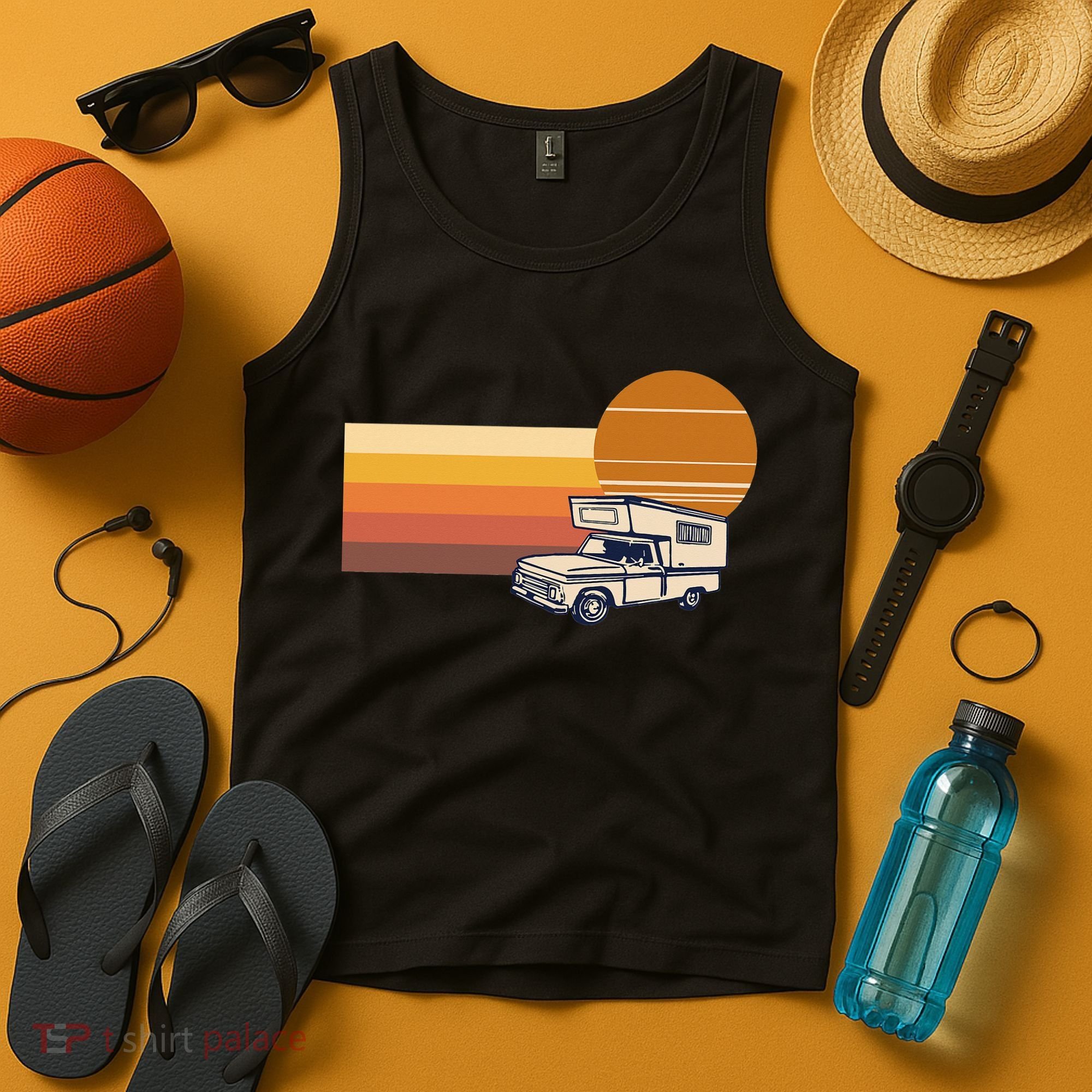 Cabover Slidein Camper RV Truck Retro Truck Camper Tank Top