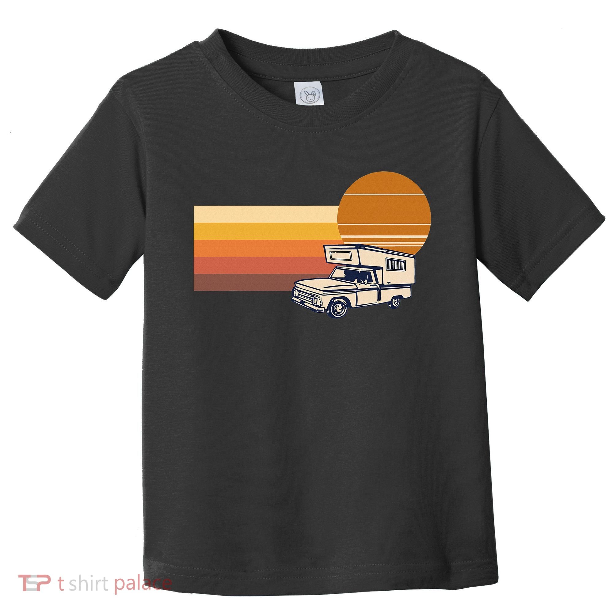 Cabover Slidein Camper RV Truck Retro Truck Camper Toddler T-Shirt