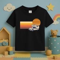 Cabover Slidein Camper RV Truck Retro Truck Camper Toddler T-Shirt thumb 3
