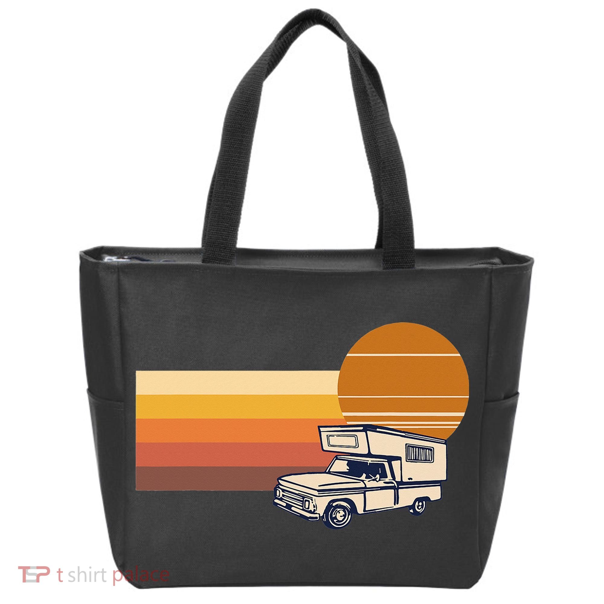 Cabover Slidein Camper RV Truck Retro Truck Camper Tote Bag