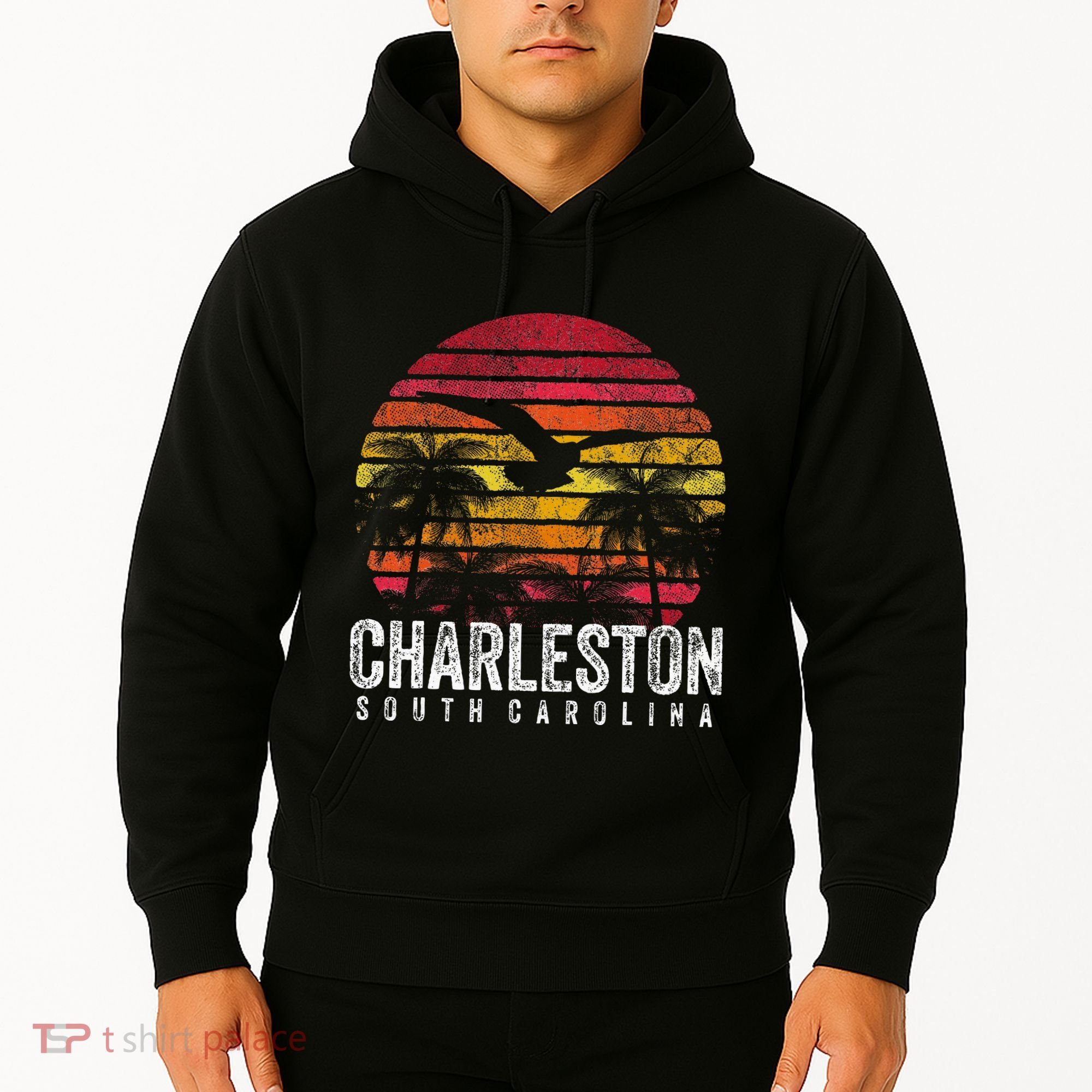 Charleston South Carolina Retro 70s 80s Style Hoodie