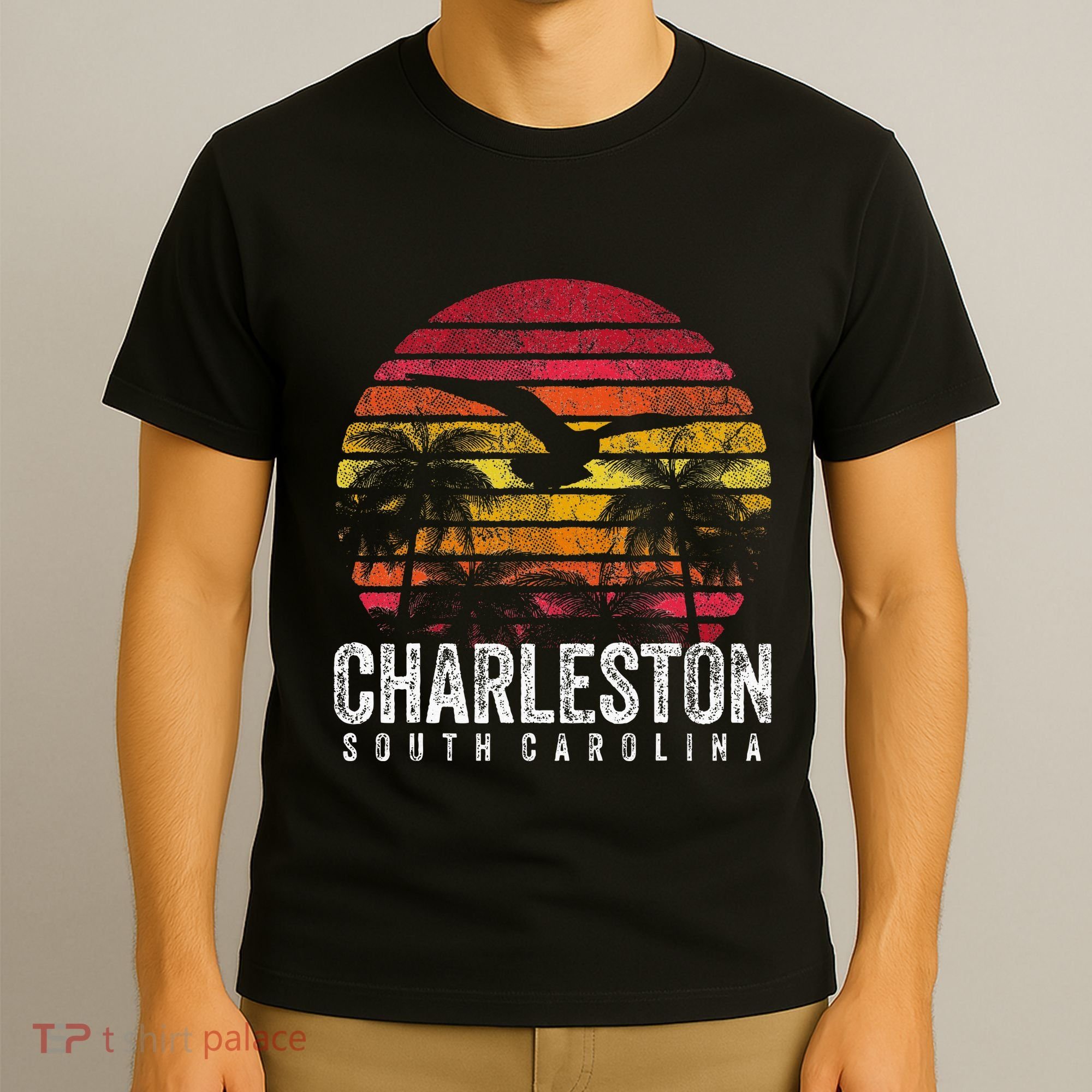Charleston South Carolina Retro 70s 80s Style T-Shirt