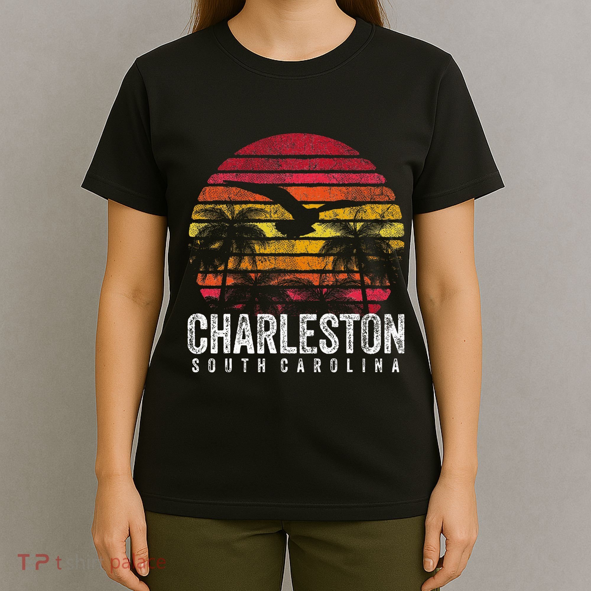 Charleston South Carolina Retro 70s 80s Style T-Shirt