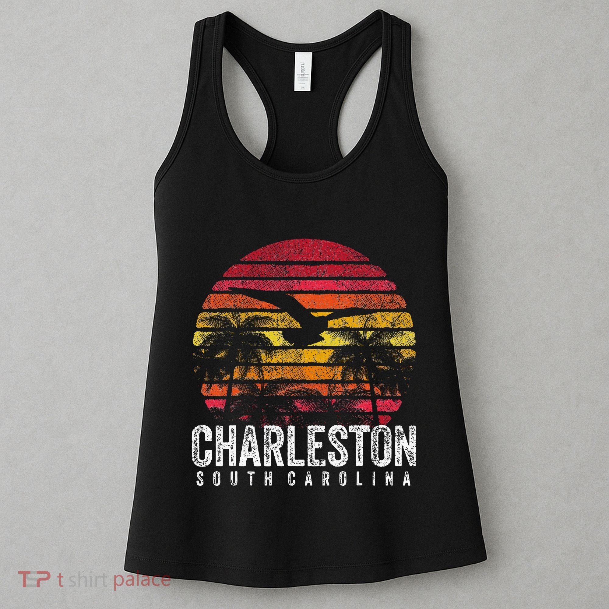 Charleston South Carolina Retro 70s 80s Style Women's Tank Top