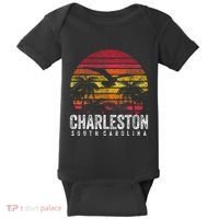 Charleston South Carolina Retro 70s 80s Style Baby Bodysuit thumb 0