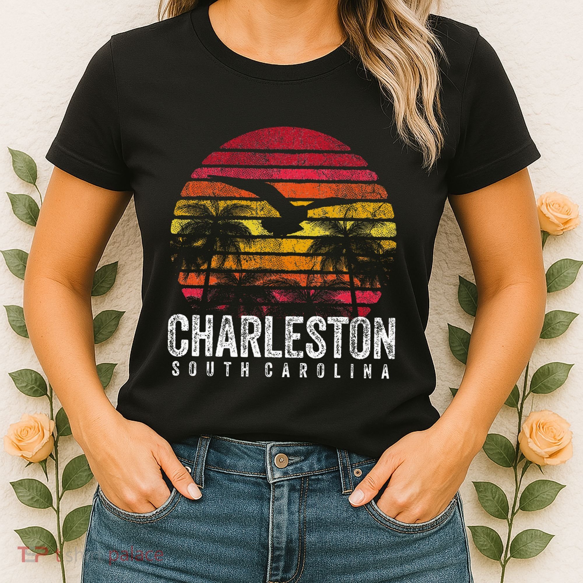 Charleston South Carolina Retro 70s 80s Style Women's T-Shirt