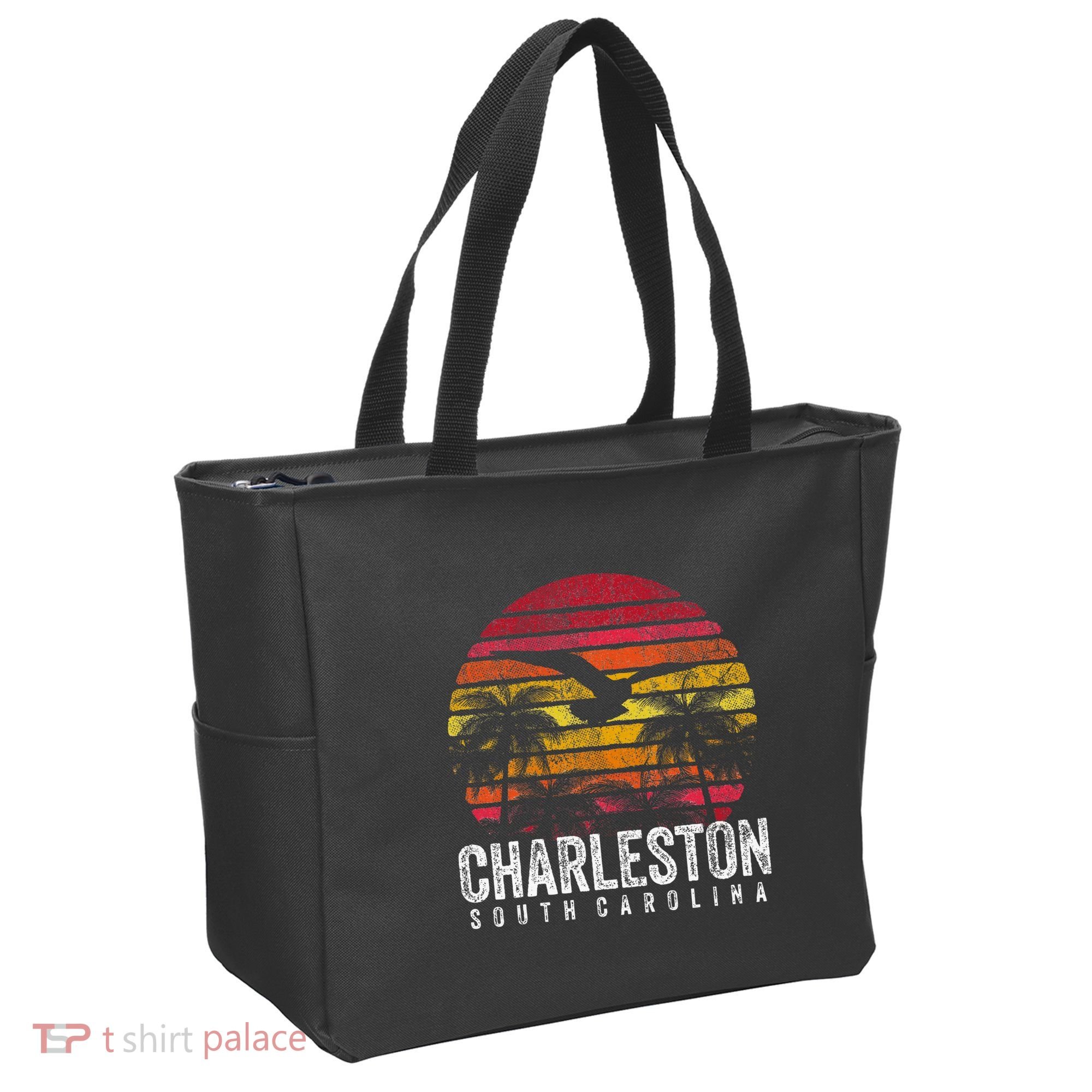 Charleston South Carolina Retro 70s 80s Style Tote Bag