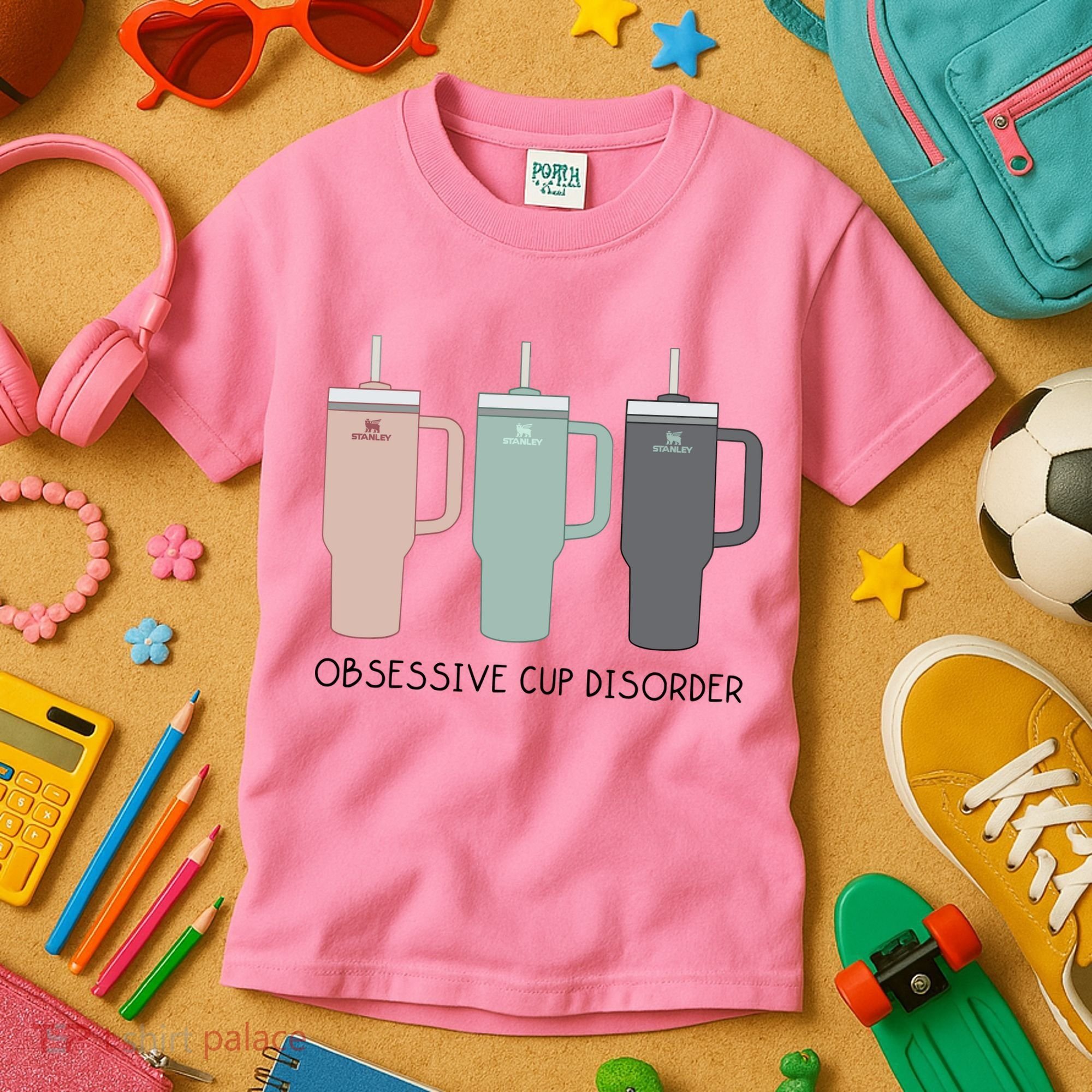 Cool Stanley Cup Ocd Obsessive Cup Disorder Kids T-Shirt