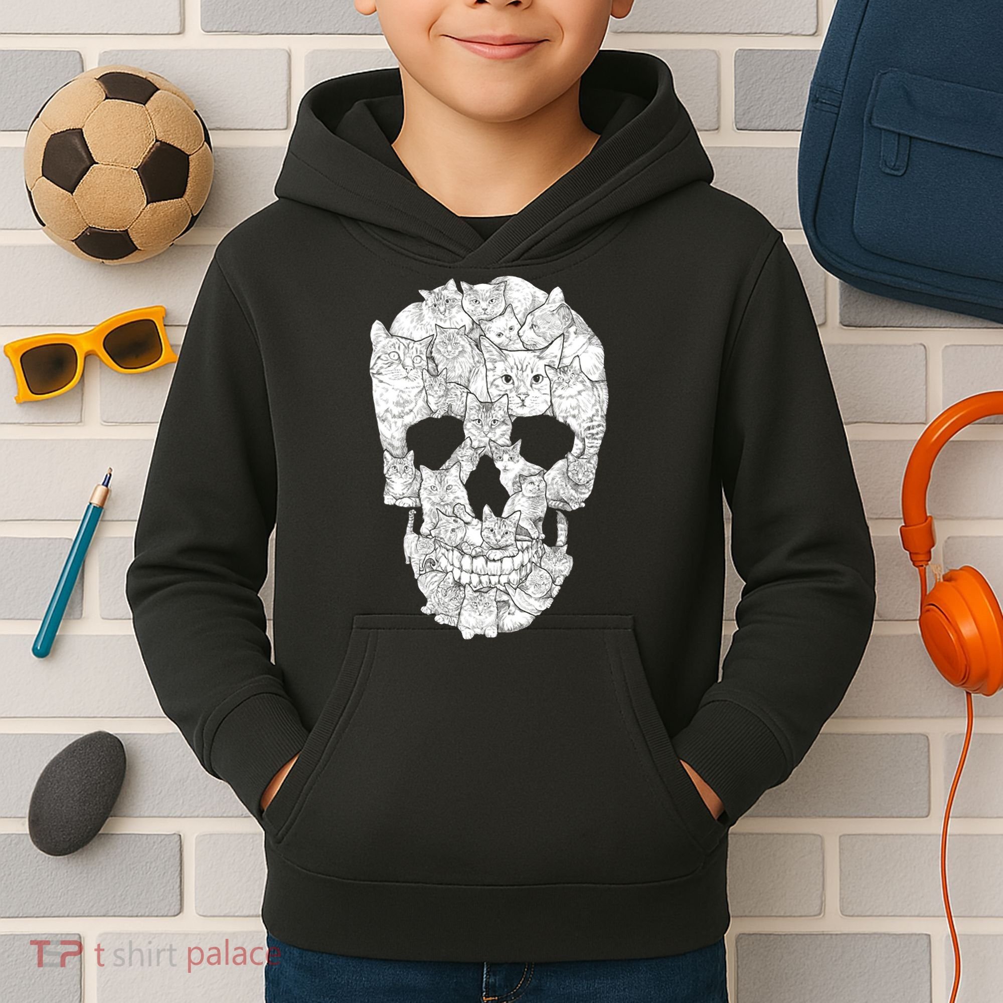 Cat Skull Kids Hoodie