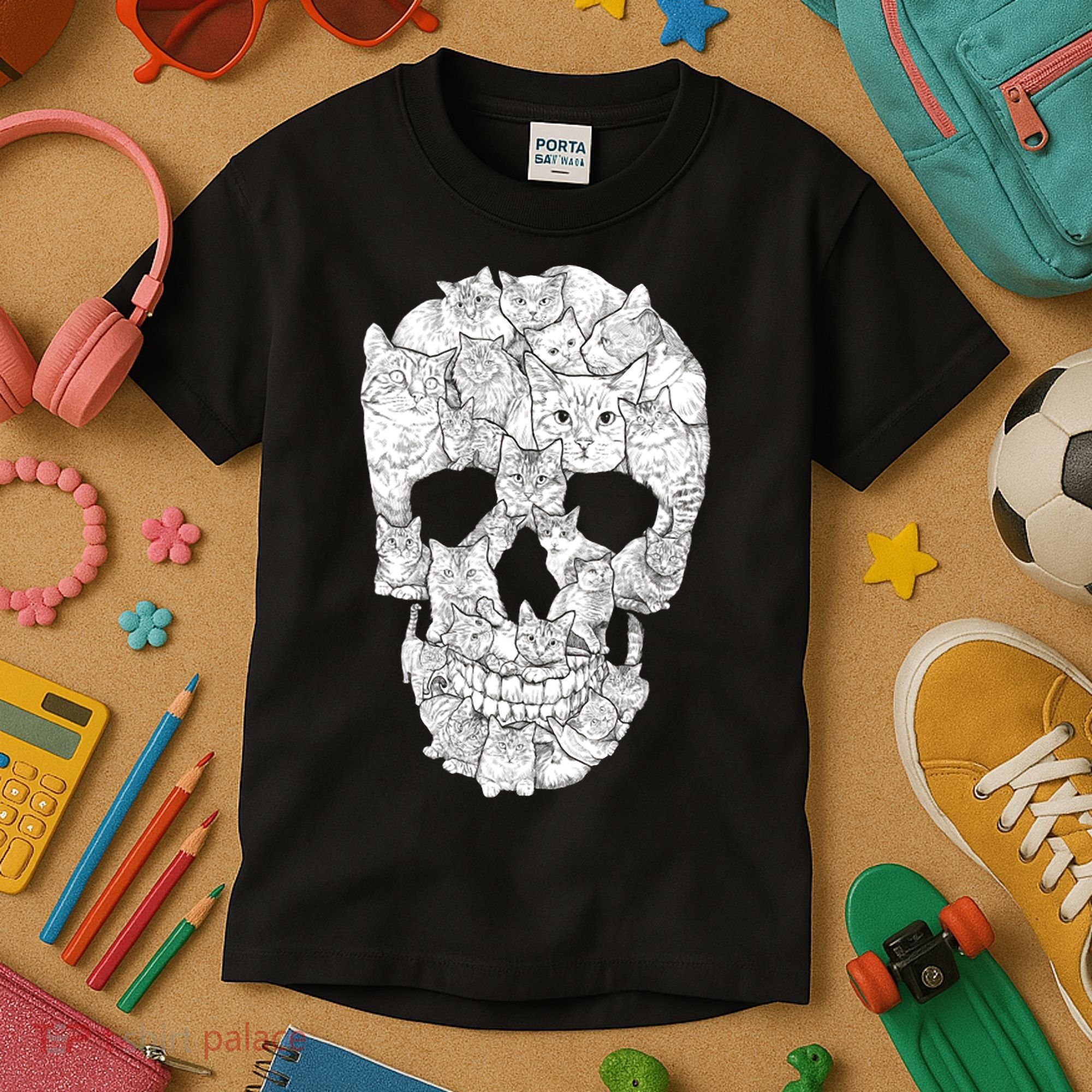 Cat Skull Kids T-Shirt