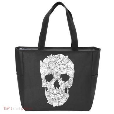Cat Skull Tote Bag