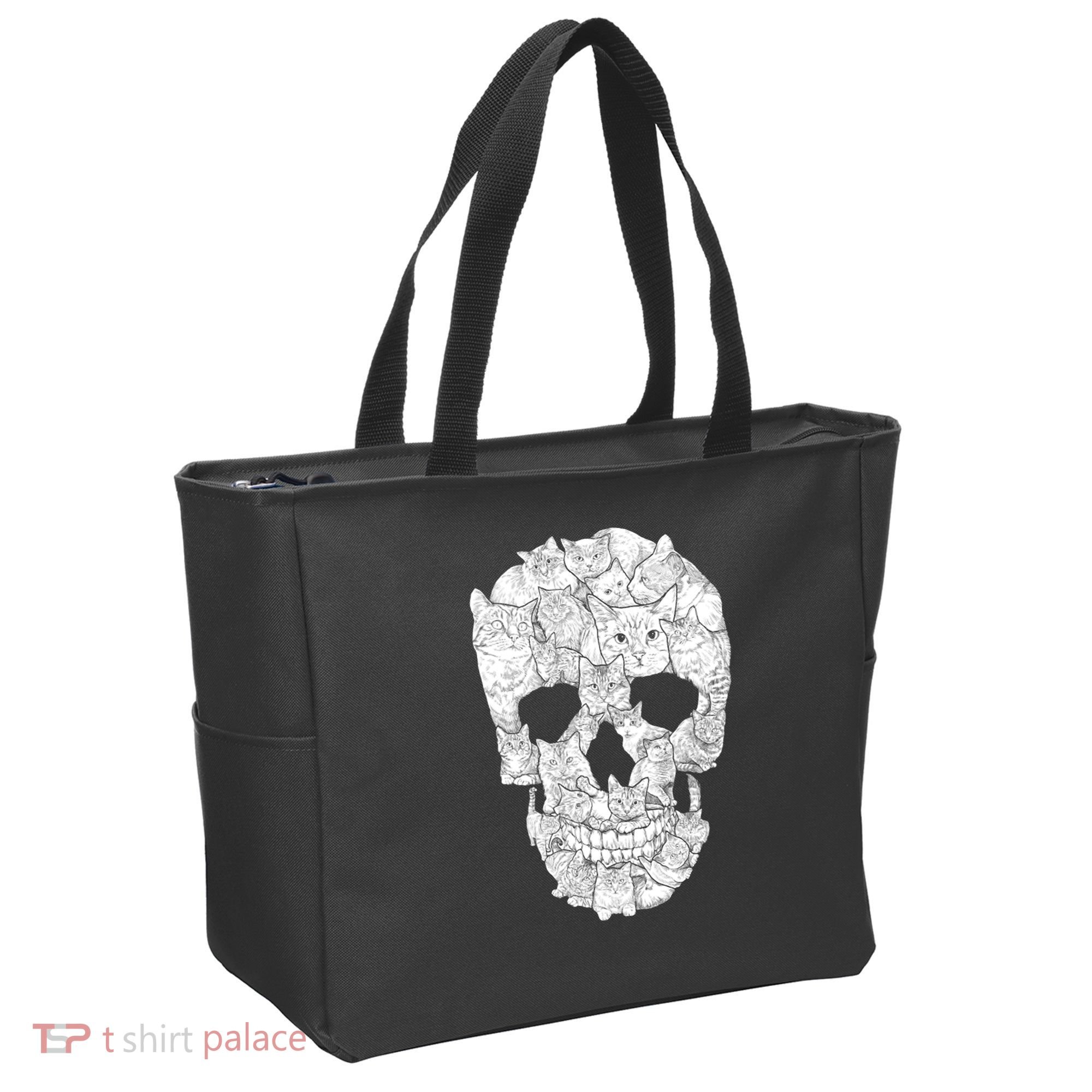 Cat Skull Tote Bag