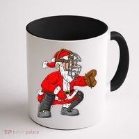 Christmas Santa Claus Baseball Catcher Xmas Coffee Mug thumb 1