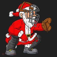 Christmas Santa Claus Baseball Catcher Xmas Beanie thumb 2