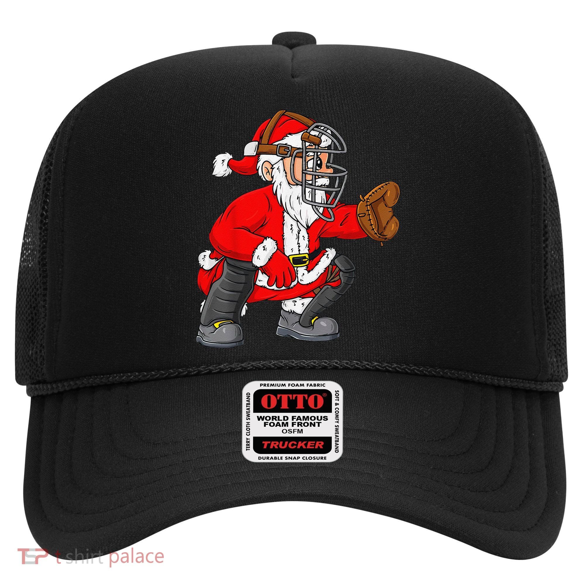 Christmas Santa Claus Baseball Catcher Xmas Hat
