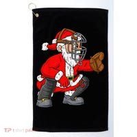 Christmas Santa Claus Baseball Catcher Xmas Golf Towel thumb 0