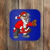 Christmas Santa Claus Baseball Catcher Xmas Coaster thumb 0