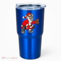 Christmas Santa Claus Baseball Catcher Xmas Tumbler thumb 0