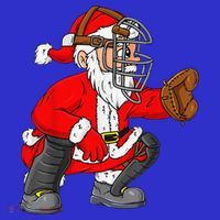 Christmas Santa Claus Baseball Catcher Xmas Women's Tank Top thumb 5