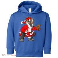 Christmas Santa Claus Baseball Catcher Xmas Toddler Hoodie thumb 0