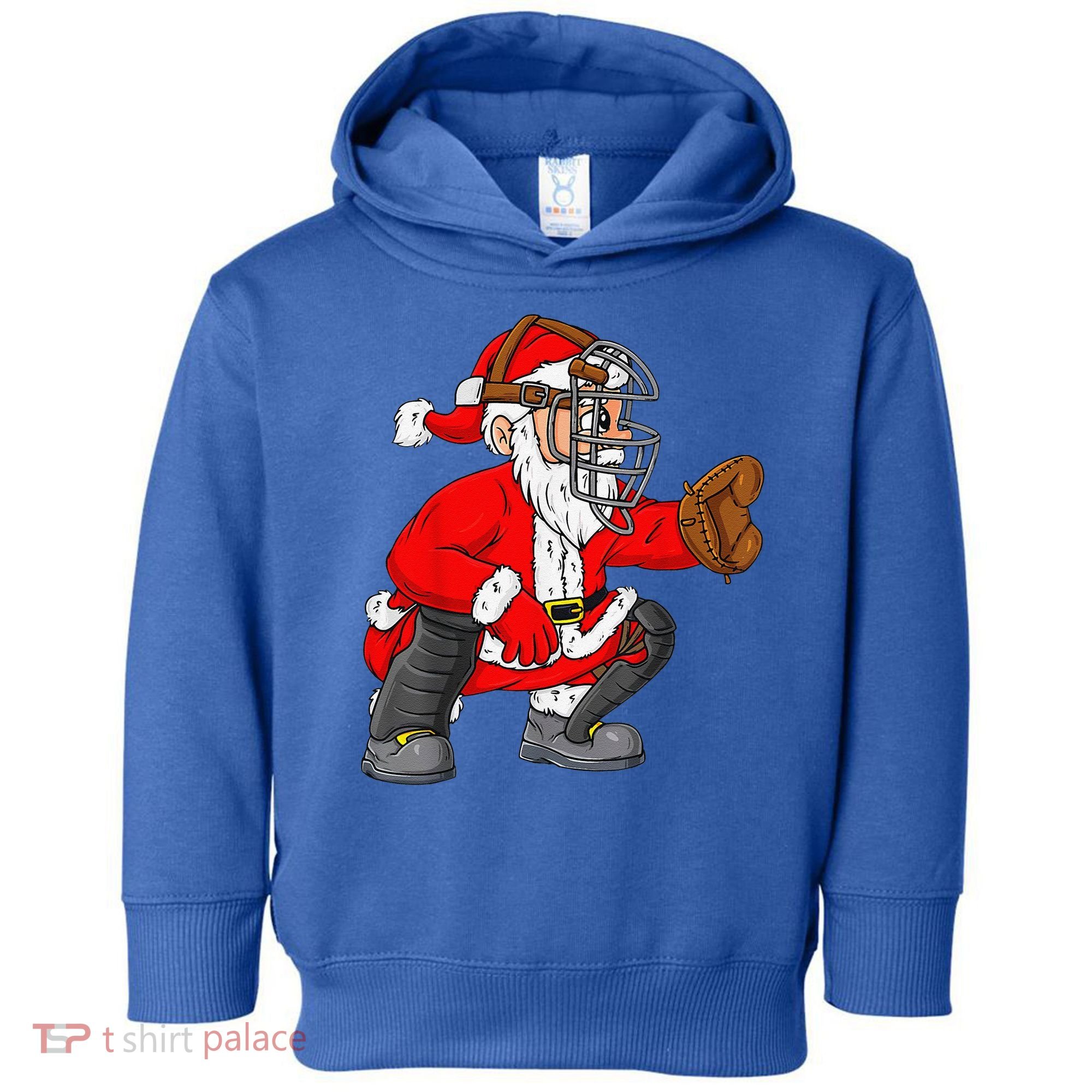 Christmas Santa Claus Baseball Catcher Xmas Toddler Hoodie