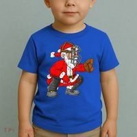 Christmas Santa Claus Baseball Catcher Xmas Toddler T-Shirt thumb 2