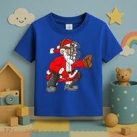 Christmas Santa Claus Baseball Catcher Xmas Toddler T-Shirt thumb 3